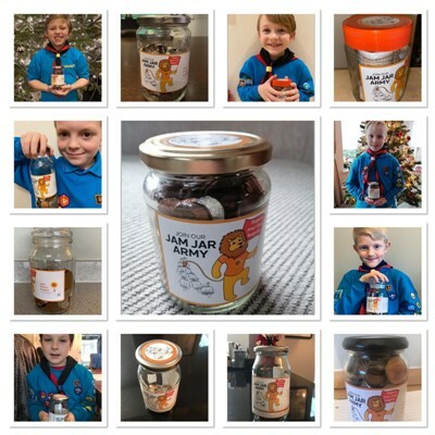 Beavers collage of pictures and Jam Jars