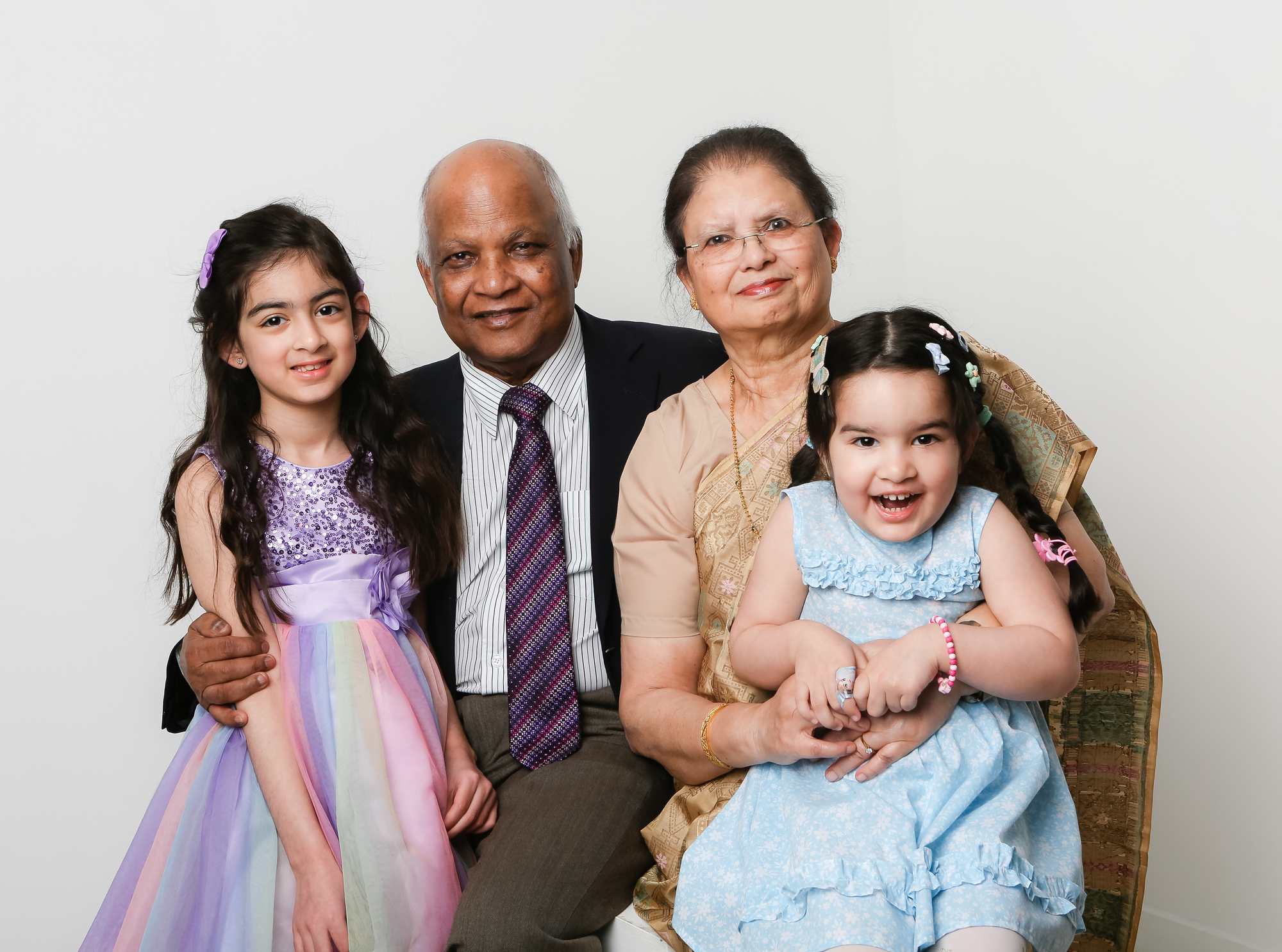 Muhammed Rahman with his wife Laila and his grand daughters Layla and Lana