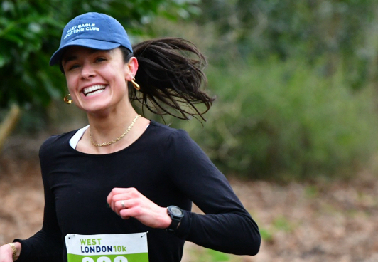 Tamara McCallum smiling as she runs (cropped)