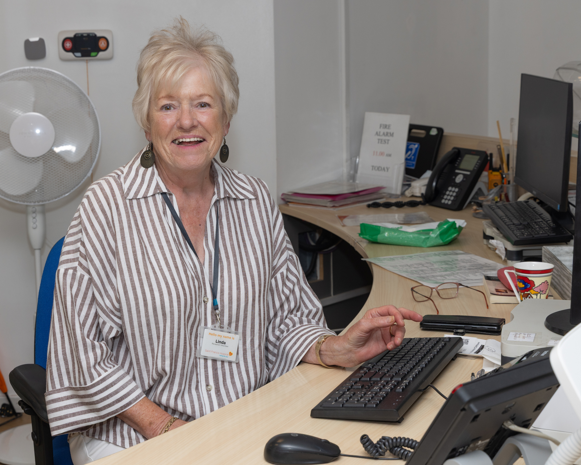 Linda Brill on reception at Saint Francis Hospice