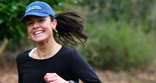 Tamara McCallum smiling as she runs (cropped)