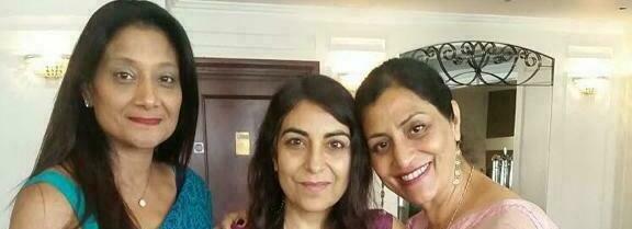 L-R Jasi Paul with Surinder Paul and their sister in law Sandeep Paul (cropped)