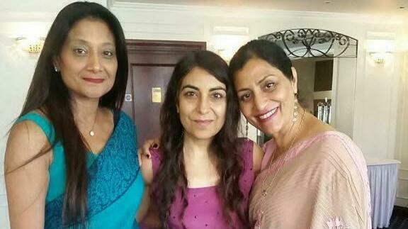 L-R Jasi Paul with Surinder Paul and their sister in law Sandeep Paul (cropped)