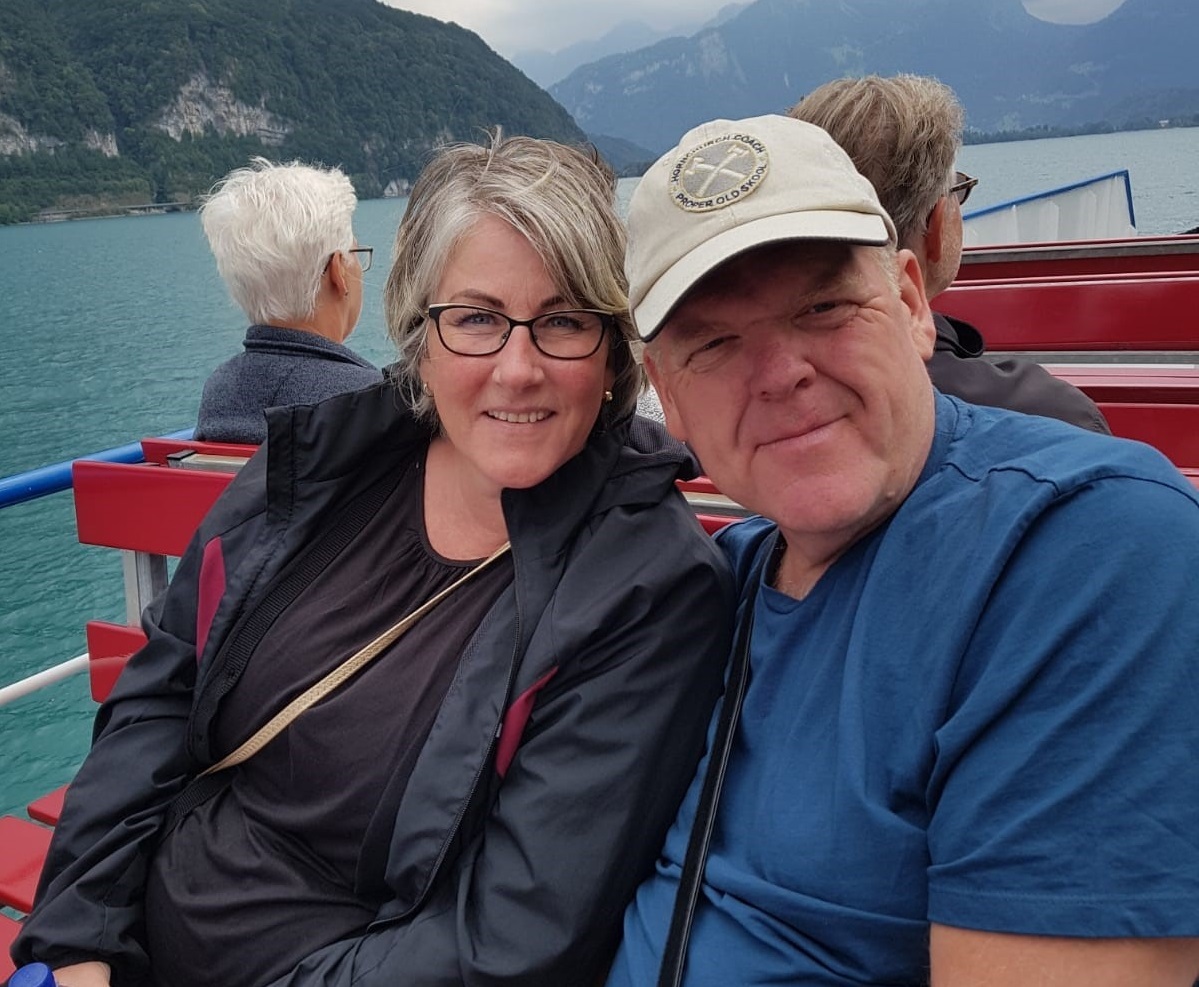 Jackie and Dennis on the last West Ham trip to Switzerland crop