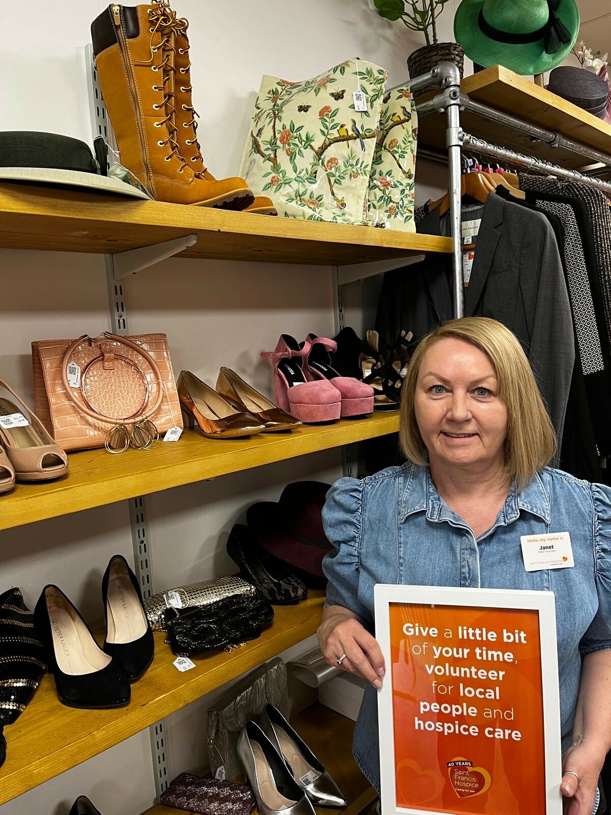 Janet Moore Volunteering at the shop