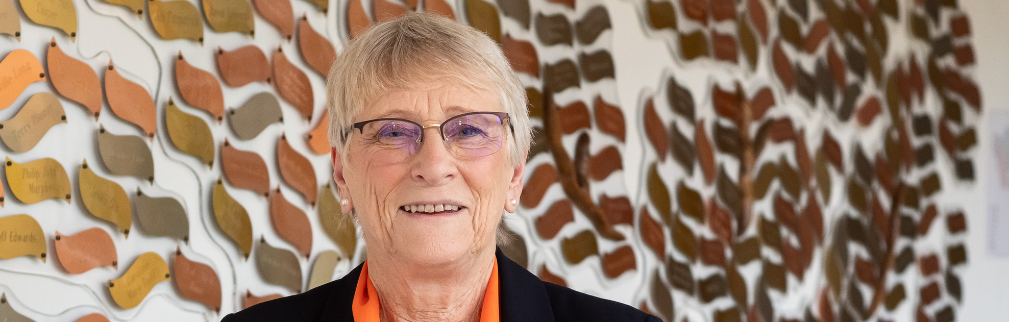 Volunteer Jenny Hodgson by the memory tree (cropped) (cropped)