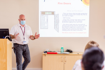 Phil pidgeon health and safety training in class