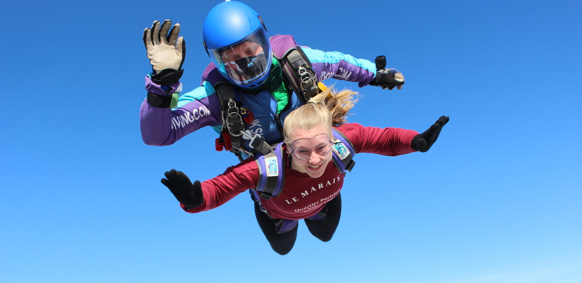 Tina Clark skydiving (cropped)