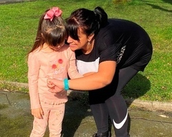 Natalie showing Halle her steps - close shot (cropped)