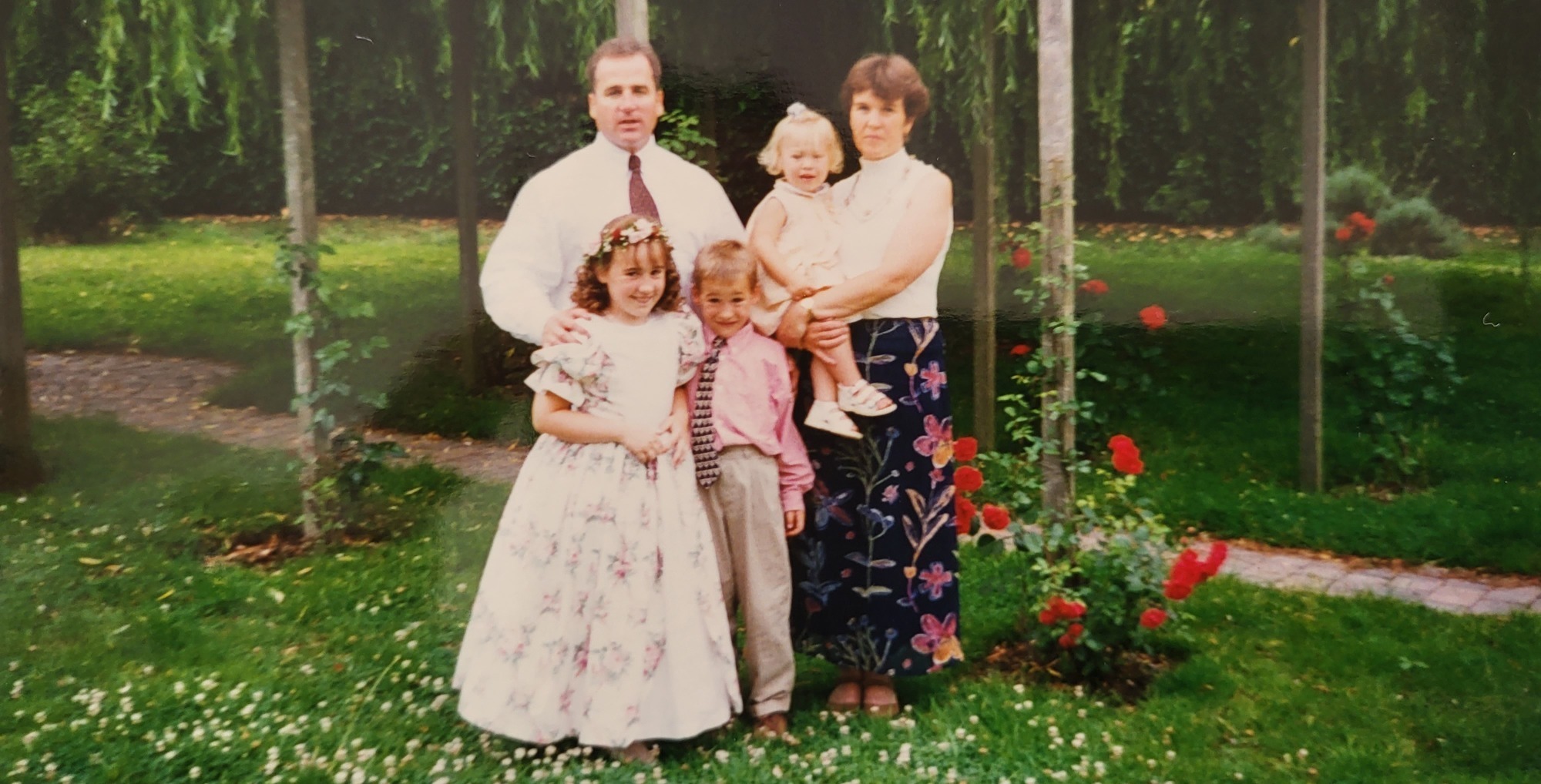 Mum Nicola, brother Dan, and me with my Dad (4) (cropped)